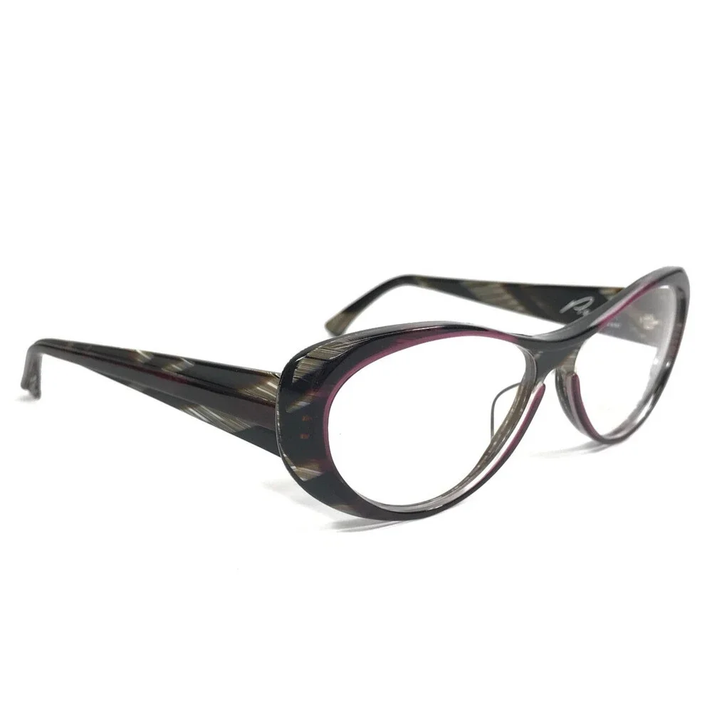 Pierre Eyewear Eyeglasses Frames PAOLA VCB30 Brown White Horn Striped 53-15-138